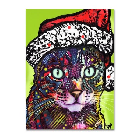 Dean Russo 'Watchful Cat Christmas Edition' Canvas Art,24x32
